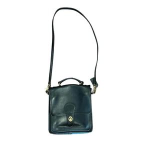 Vintage COACH Black Leather Station Messenger Bag Cross Body Shoulder